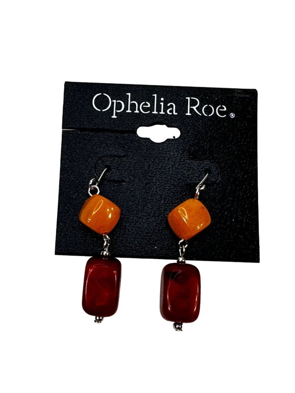 Ophelia Roe Women's Dangly Double Geometric Shaped Acrylic Wire Hook Earrings
